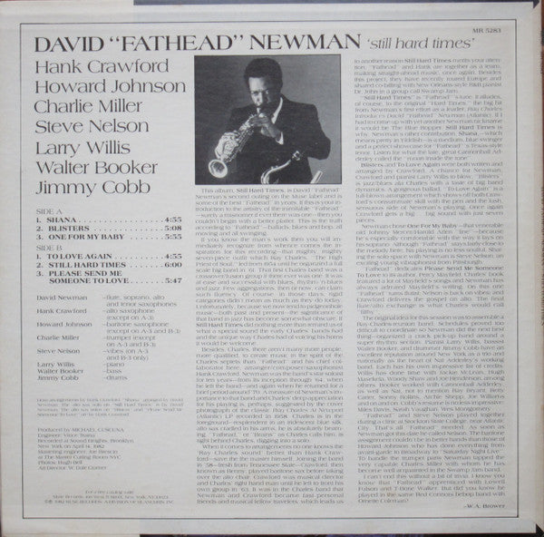 David "Fathead" Newman – Still Hard Times, image 2