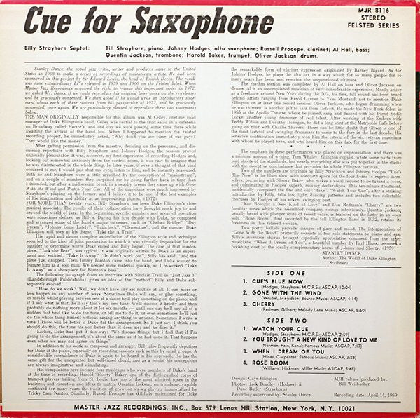 Billy Strayhorn & His Orchestra – Cue For Saxophone, image 2