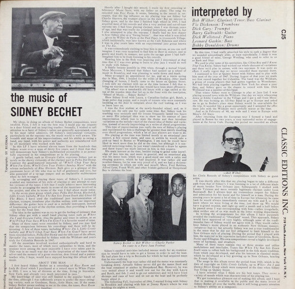 Bob Wilber Quintet/Septet – Spreadin' Joy (The Music Of Sidney Bechet), image 2