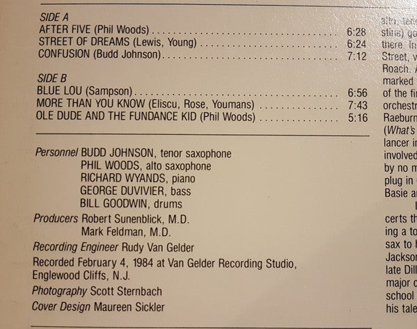 Budd Johnson / Phil Woods – The Ole Dude & The Fundance Kid, image 4