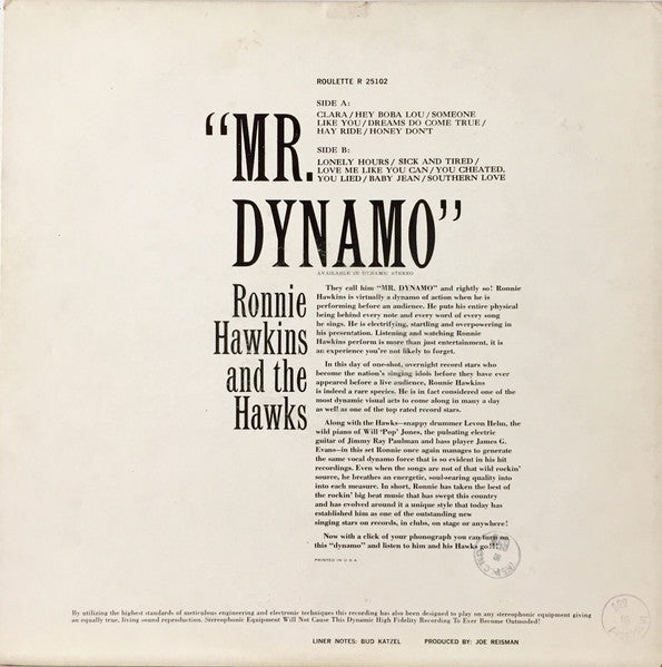 Ronnie Hawkins And The Hawks – "Mr. Dynamo", image 2