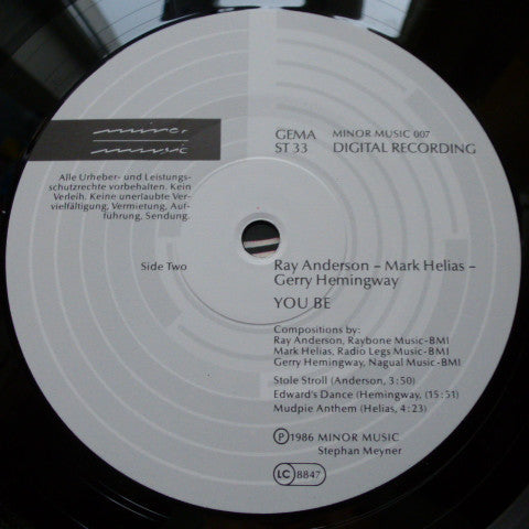 Ray Anderson - Mark Helias - Gerry Hemingway – You Be, image 5